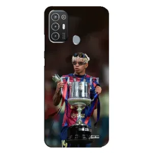 Чехол с футболистом Ламин Ямаль TECNO Pop 6 Pro (BE8) (Ямаль с кубком)