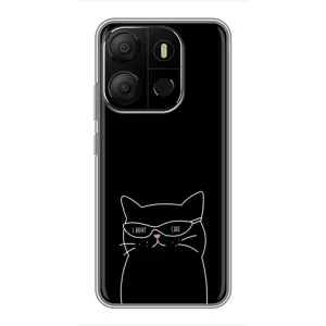 Чохол з малюнком кіт на Tecno Pop 7 Pro (Байдужий кіт)