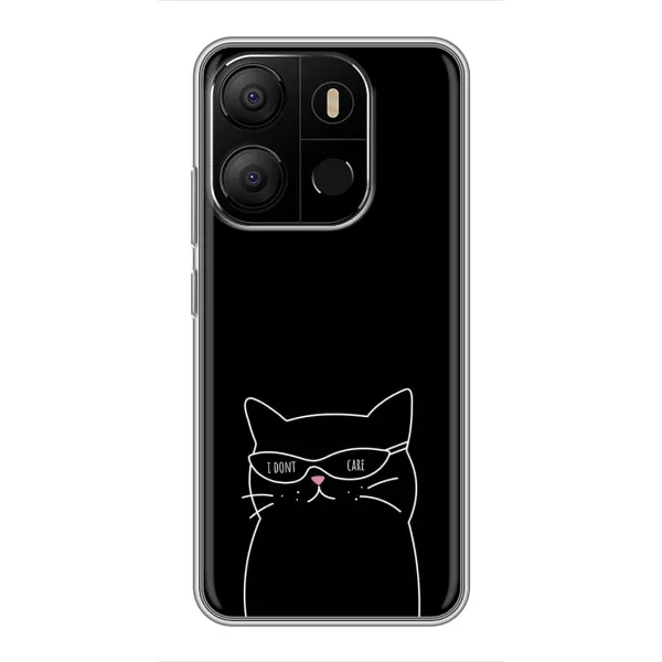 Чохол з принтом «Байдужий кіт» для TECNO Pop 7 Pro