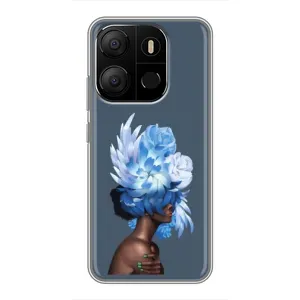 Чехлы (ART) Цветы на Tecno Pop 7 Pro (VPrint) (Квіти на голові)