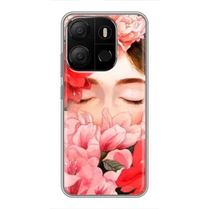 Чехлы (ART) Цветы на Tecno Pop 7 Pro (VPrint) (Очі в квітах)