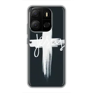 Чехол для Tecno Pop 7 Pro (AlphaPrint) - (Христианские) (Иисус)