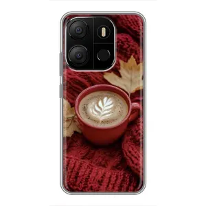 Чехол с принтом «Кофе на пледе» для TECNO Pop 7 Pro