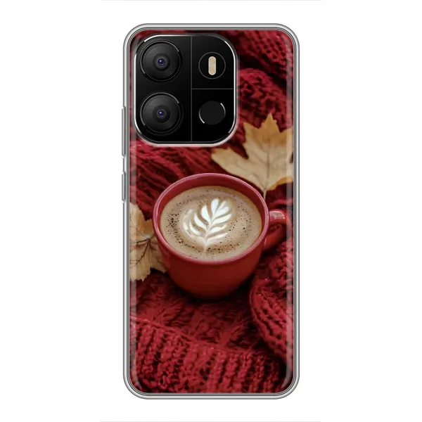 Чехол с принтом «Кофе на пледе» для TECNO Pop 7 Pro