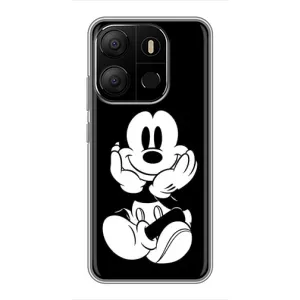 Міккі Маус чохол для Tecno Pop 7 Pro (AlphaPrint - Мультяшні) (Маус на чорному)