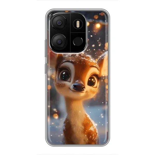 Чехол с принтом «Олененок среди гирлянд» для TECNO Pop 7 Pro Чехол с принтом «Олененок среди гирлянд» для TECNO Pop 7 Pro