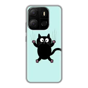Чохол з принтом для Tecno Pop 7 Pro (AlphaPrint) Модні коти (Падаючий кіт)