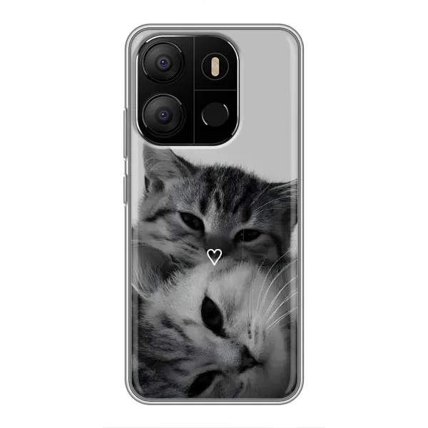 Чохол з принтом «Пара котів» для TECNO Pop 7 Pro