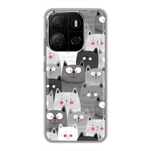 Чохли з Котиками для Tecno Pop 7 Pro (VPrint) (Мальовані котики)