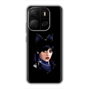 Чехлы Венсдей на Tecno Pop 7 Pro Уэнсдей (AlphaPrint)