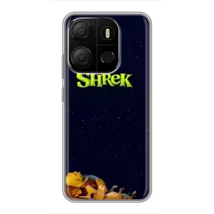 Чехол с мультфильмом Шрек на Tecno Pop 7 Pro (Отдыхающий Шрек)