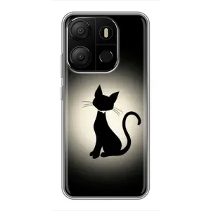 Чохол з принтом для Tecno Pop 7 Pro (AlphaPrint) Модні коти (Силует котика)