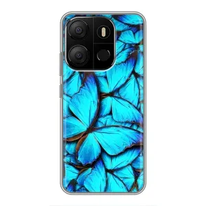 Чехол с принтом для Техно Поп 7 Про - (Прикольные) (AlphaPrint) (Синие бабочки)