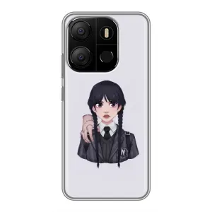 Чехлы Венсдей на Tecno Pop 7 Pro Уэнсдей (AlphaPrint) (Уэнздей и Вещь)
