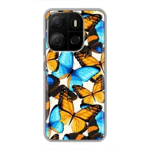 Чехол с принтом для Техно Поп 7 Про - (Прикольные) (AlphaPrint) (Яркие бабочки)