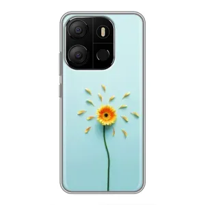 Чохли з квітами для Tecno Pop 7 Pro (VPrint) (Жовта квітка)