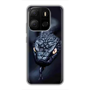 Чехол с принтом «Черная змея» для TECNO Pop 7 Pro