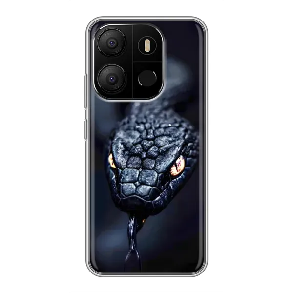 Чехол с принтом «Черная змея» для TECNO Pop 7 Pro