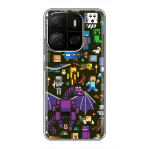 Чохол Майнкрафт на Tecno Pop 7 (AlphaPrint) Minecraft (Колаж Майнкрафт)