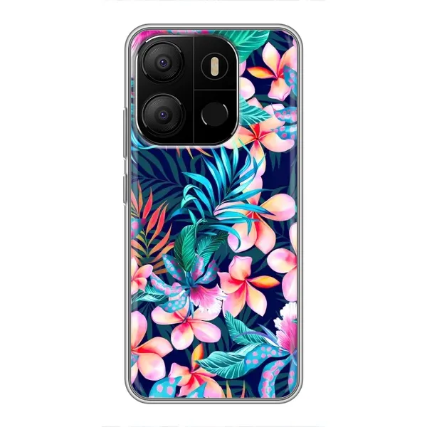 Чехол с принтом «Красочные цветы» для TECNO Pop 7
