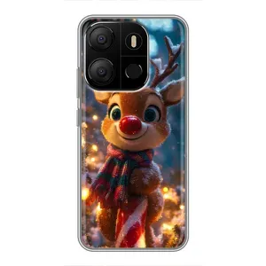 Чехол с принтом «Олень с шарфом» для TECNO Pop 7