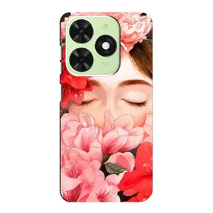 Чехлы (ART) Цветы на Tecno Pop 8 (VPrint) (Очі в квітах)