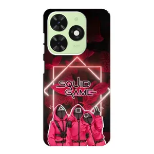 Чехол Гра в кальмара для Tecno Pop 8 (Охранники Игра кальмара)