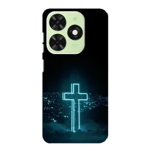 Християнські Чохли для Tecno Pop 8 (AlphaPrint) (Хрест і місто)