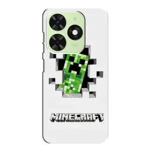 Чохол Майнкрафт на Tecno Pop 8 (AlphaPrint) Minecraft (кріпер Майнкрафт)