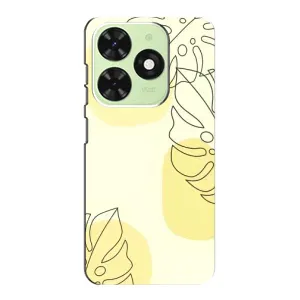 Силиконовый чехол с принтом в цветах на Tecno Pop 8 (Желтая монстера арт)