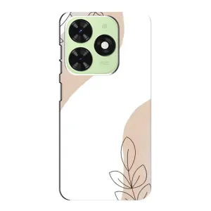 Силиконовый чехол с принтом в цветах на Tecno Pop 8 (Нюдовая веточка абстракция)