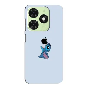 Чехол с принтом Стич на TECNO Pop 8 (Stitch apple)