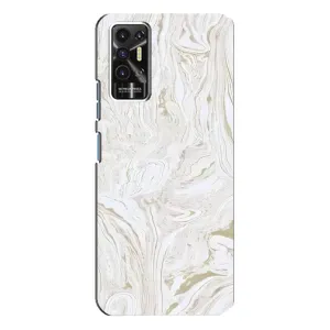 Мраморный чехол на TECNO Pova-2 (LE7n) (VPrint) (Белый мрамор)