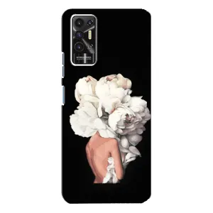 Чехлы (ART) Цветы на TECNO Pova-2 (LE7n) (VPrint) (Білі квіти)