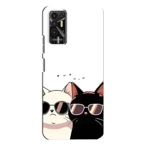 Чохол з малюнком кіт на TECNO Pova-2 (LE7n) (Коти в окулярах)