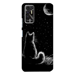 Чохол з принтом для TECNO Pova-2 (LE7n) (AlphaPrint) Модні коти (Котик і місяць)