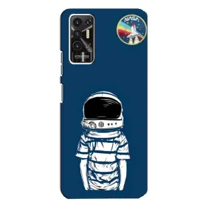 Чехол NASA для TECNO Pova-2 (LE7n) (AlphaPrint) (Мальчик в шлеме)