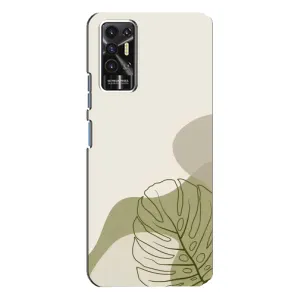 Силиконовый чехол с принтом в цветах на TECNO Pova-2 (LE7n) (Зеленая монстера дизайн)