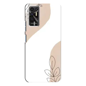 Силиконовый чехол с принтом в цветах на TECNO Pova-2 (LE7n) (Нюдовая веточка абстракция)