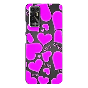 Чехлы для любимой на Техно Пова - 2 (VPrint) (Pink hearts)