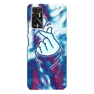 Чохол з принтом для TECNO Pova-2 (LE7n) (AlphaPrint - Знак сердечка) (Радужне серце)