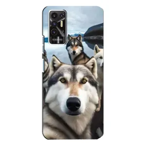 Чохол з Хаскі TECNO Pova-2 (LE7n) - (AlphaPrint) (Селфі Хаскі)