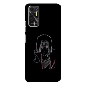 Чехлы на тему: Итачи Учиха для TECNO Pova-2 (LE7n) (AlphaPrint) (силуэт Итачи)