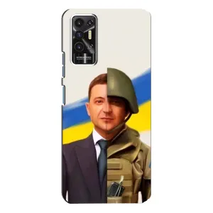 Чехол для TECNO Pova-2 (LE7n) (AlphaPrint - с принтом Зеленского) (Зеленский солдат)