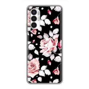 Чохли з квітами для Tecno POVA 3 (LF7n) (VPrint) (Квіти на чорному)