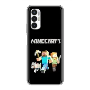 Чохол Майнкрафт на Tecno POVA 3 (LF7n) (AlphaPrint) Minecraft (герої Minecraft)
