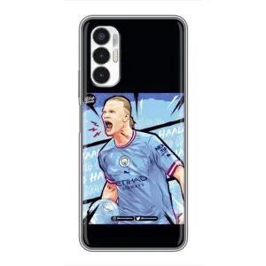 Чехлы с футболистом Ерлинг Холанд для Tecno POVA 3 (LF7n) (AlphaPrint) (гол Эрлинг Холланд)