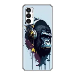 Чохол з Мавпами Tecno POVA 3 (LF7n) - (AlphaPrint) (Горила в навушниках)