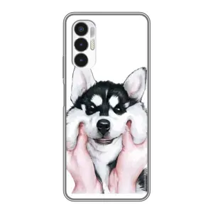 Чохол з Хаскі Tecno POVA 3 (LF7n) - (AlphaPrint) (Хаскі улибака)