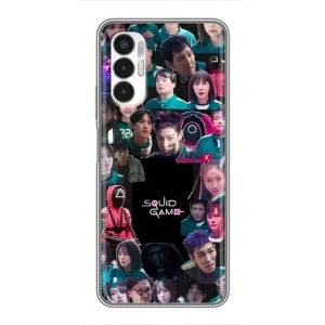 Чехол Гра в кальмара для Tecno POVA 3 (LF7n) (Коллаж Игра кальмара)